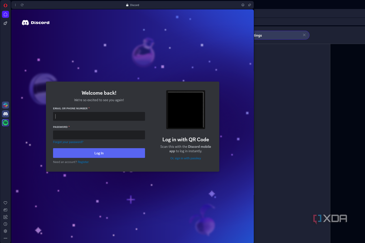 opening discord in opera sidebar