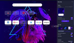 the easy setup feature in opera