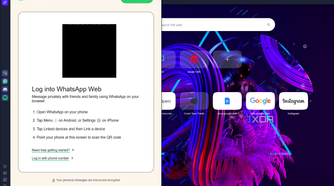 opening whatsapp web in opera sidebar