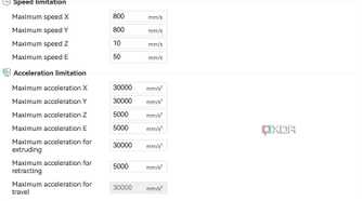 OrcaSlicer motion settings