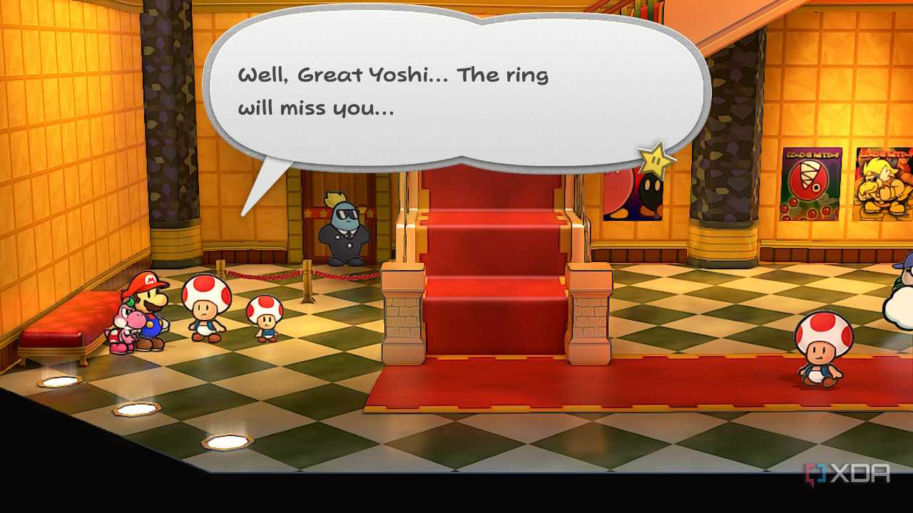 Mario talking with a toad Paper Mario: The Thousand Year Door