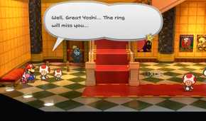 Mario talking with a toad Paper Mario: The Thousand Year Door