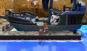 Mario and Yoshi at the harbor Paper Mario: The Thousand Year Door