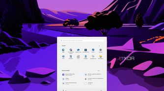 Screenshot of a macOS desktop showing the dock with a Windows 11 Start menu