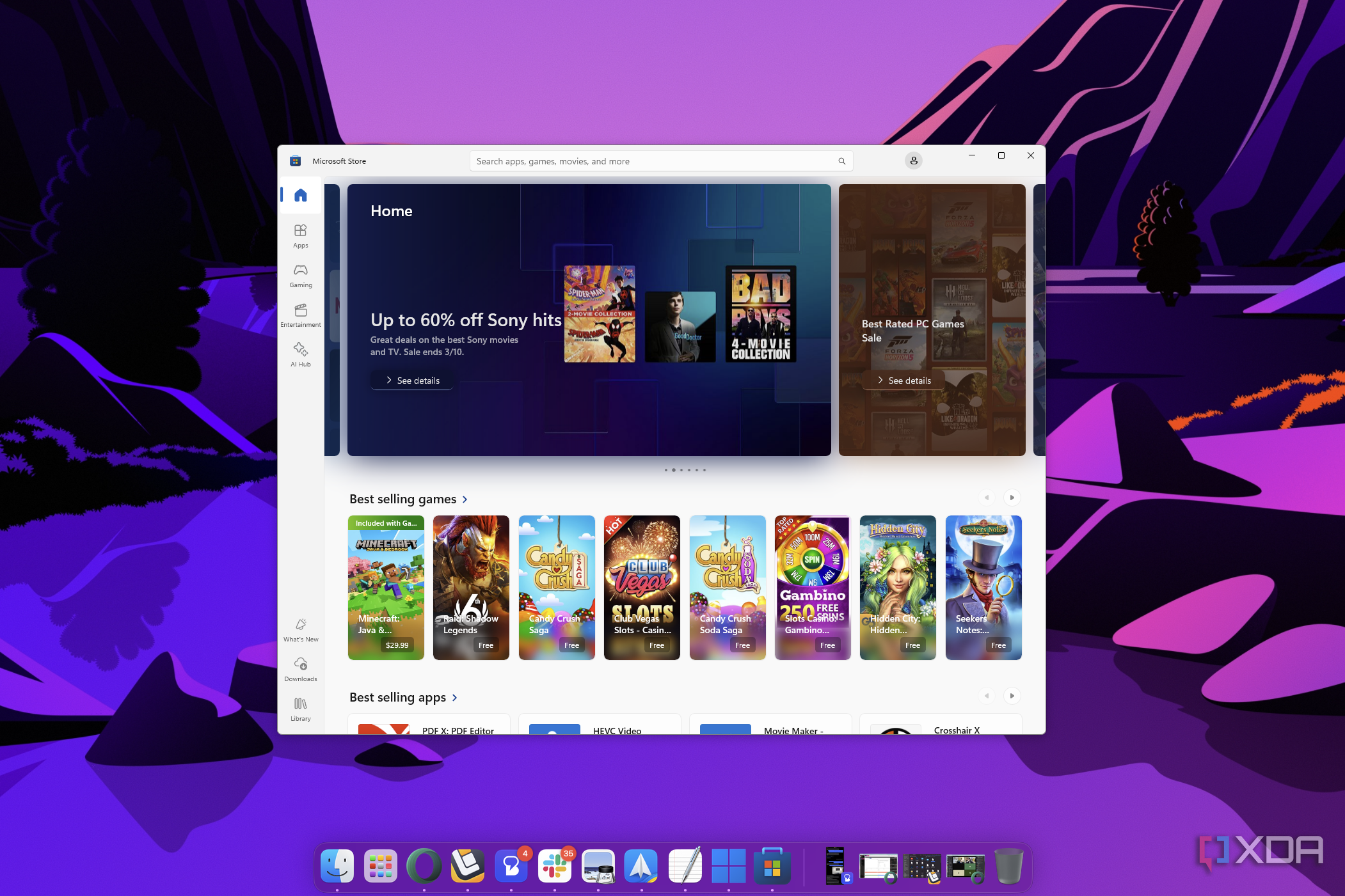 Screenshot of the Microsoft Store open on macOS
