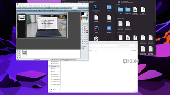 Screenshot of two Windows apps open next to Forklift for macOS on a Mac