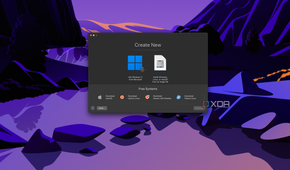 Screenshot of Parallels Desktop showing options for setting up a VM