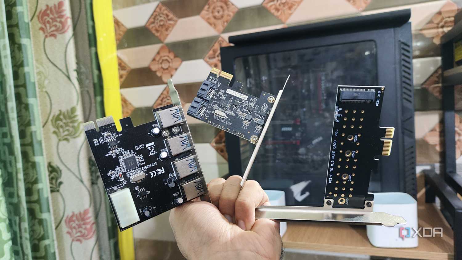 A collection of PCIe cards