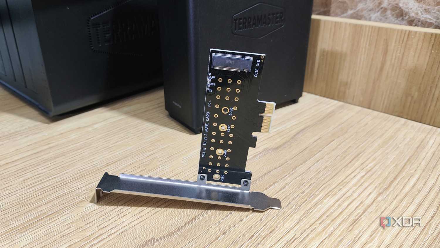 A PCIe-to-NVMe card
