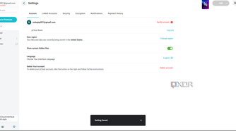 pCloud account options