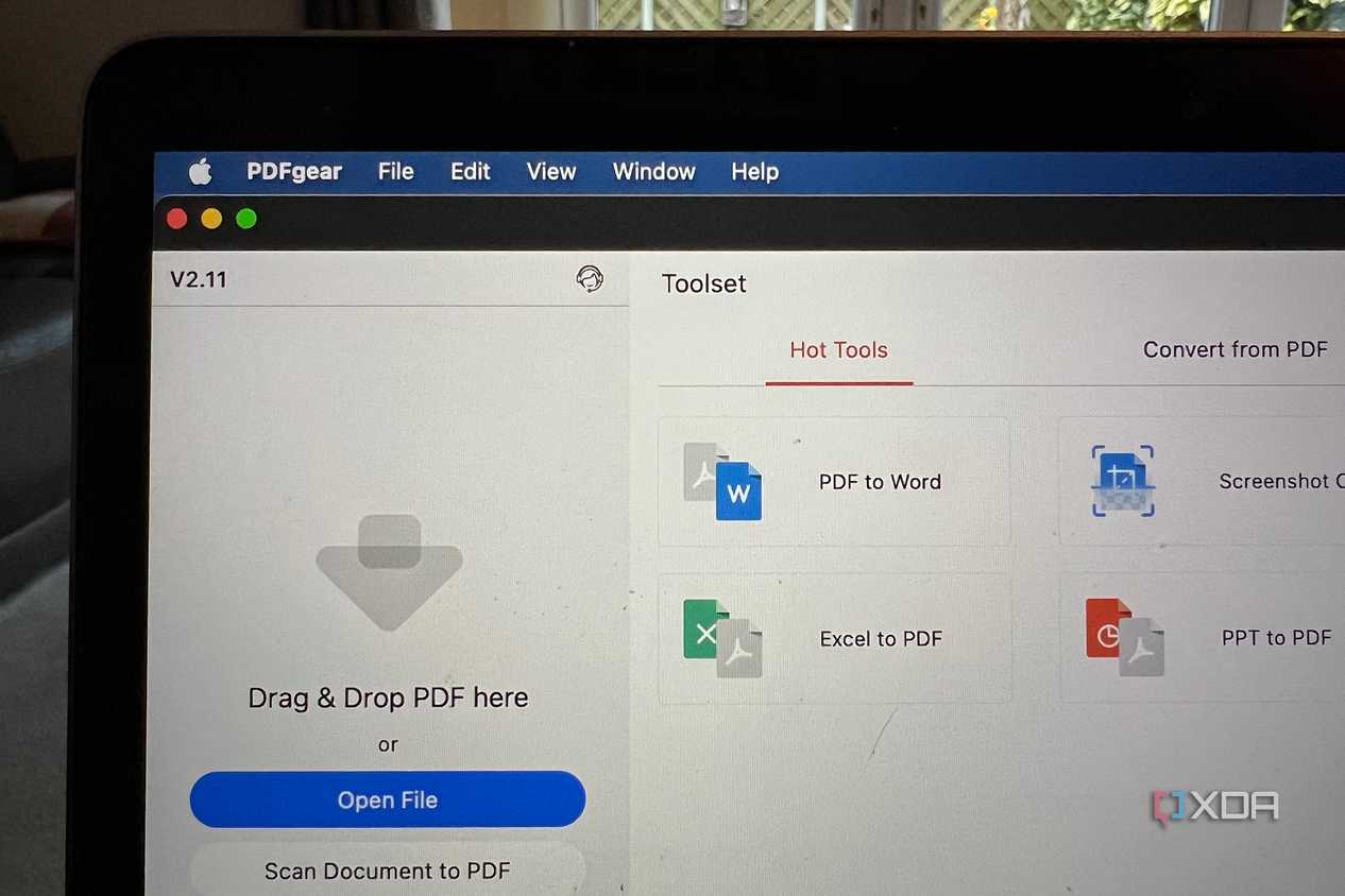 PDFgear drag and drop tool