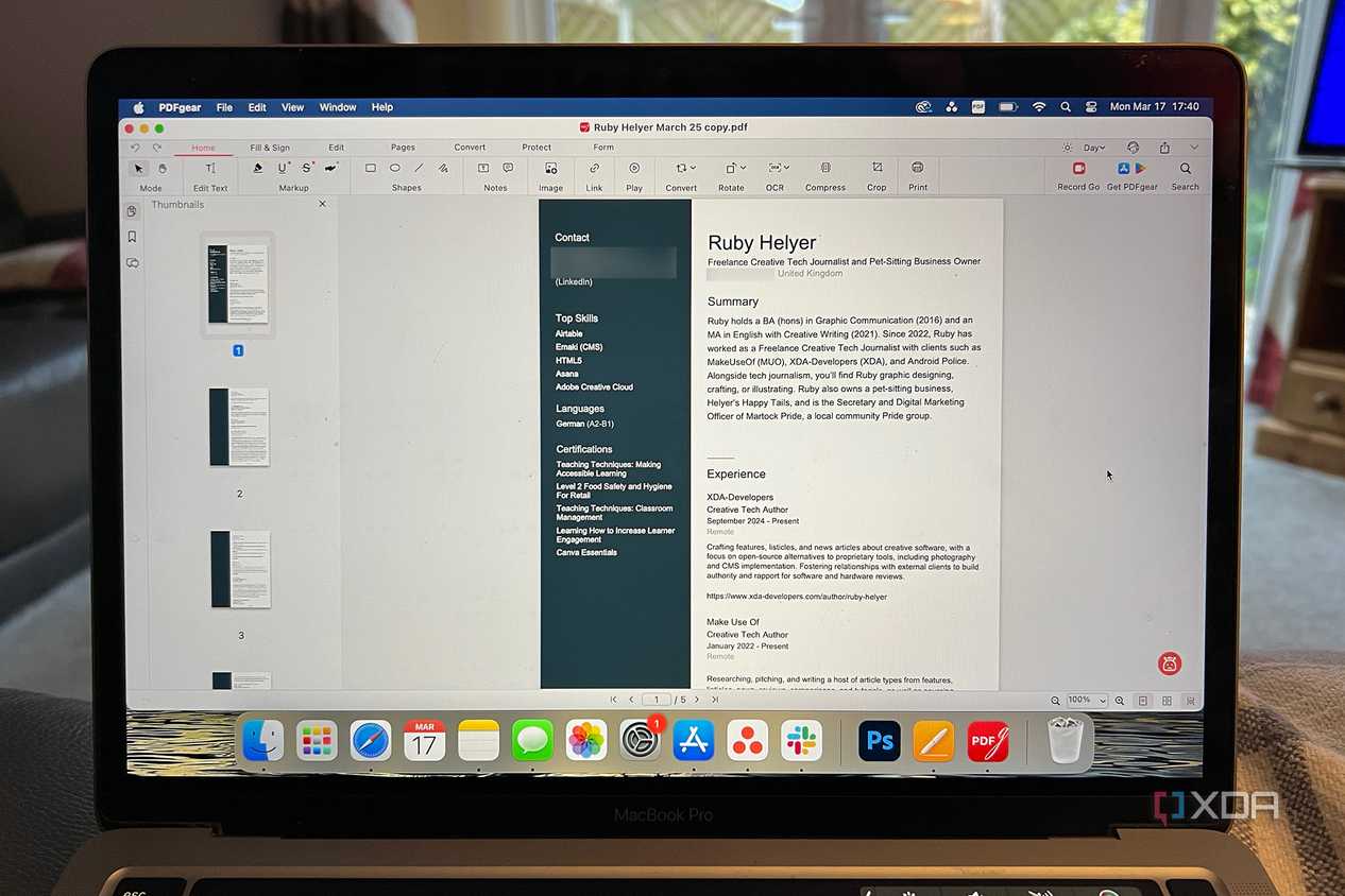 PDFgear document layout