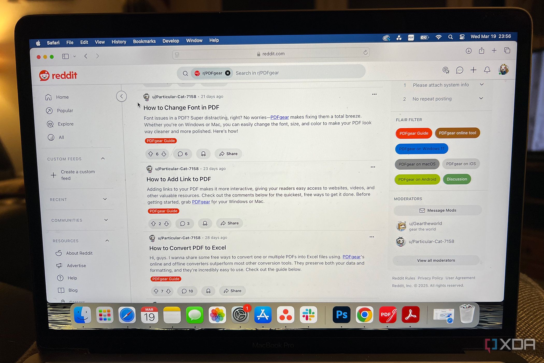 PDFgear Reddit page