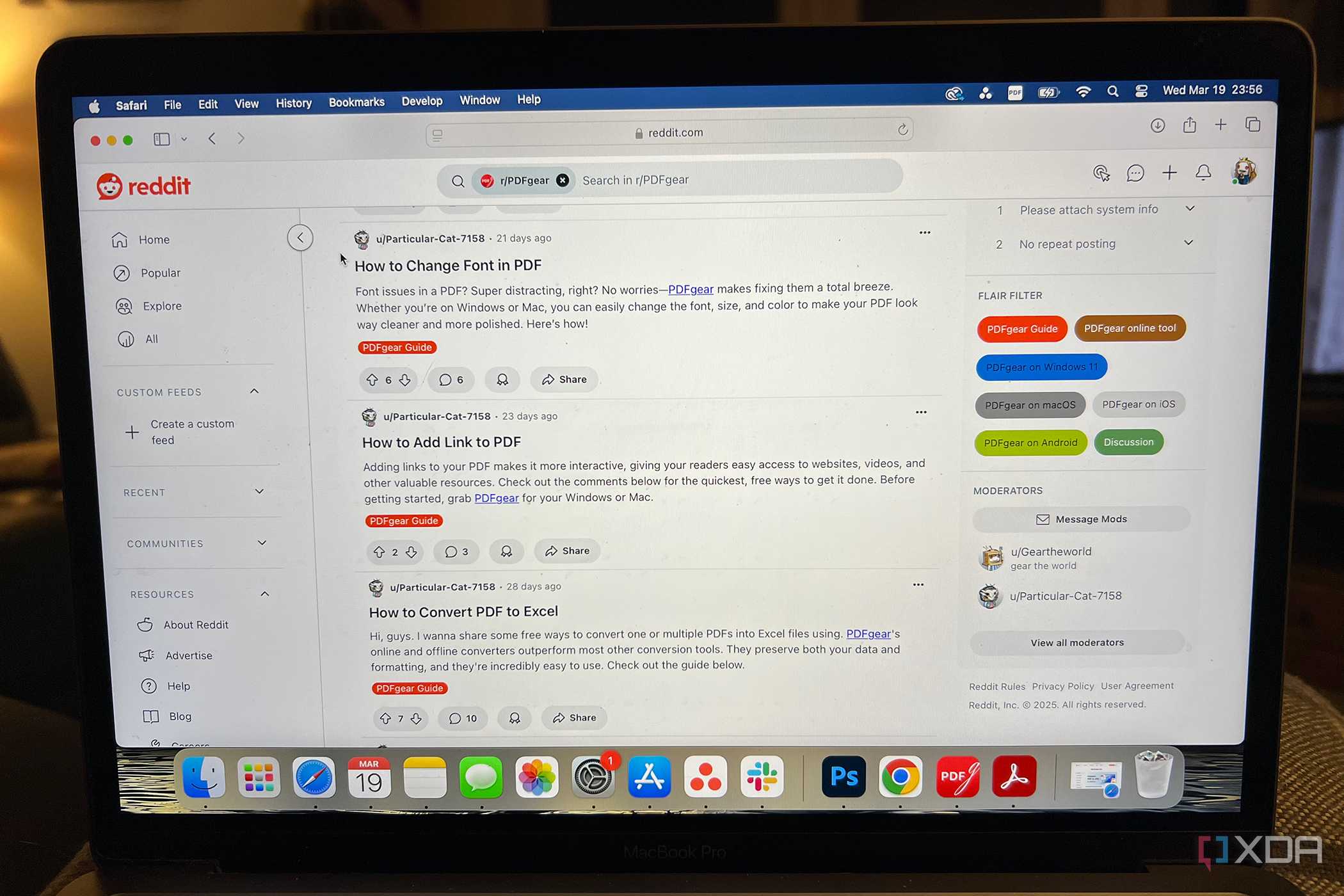 PDFgear Reddit page