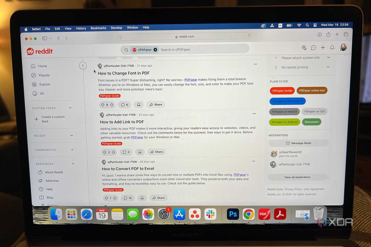 PDFgear Reddit page