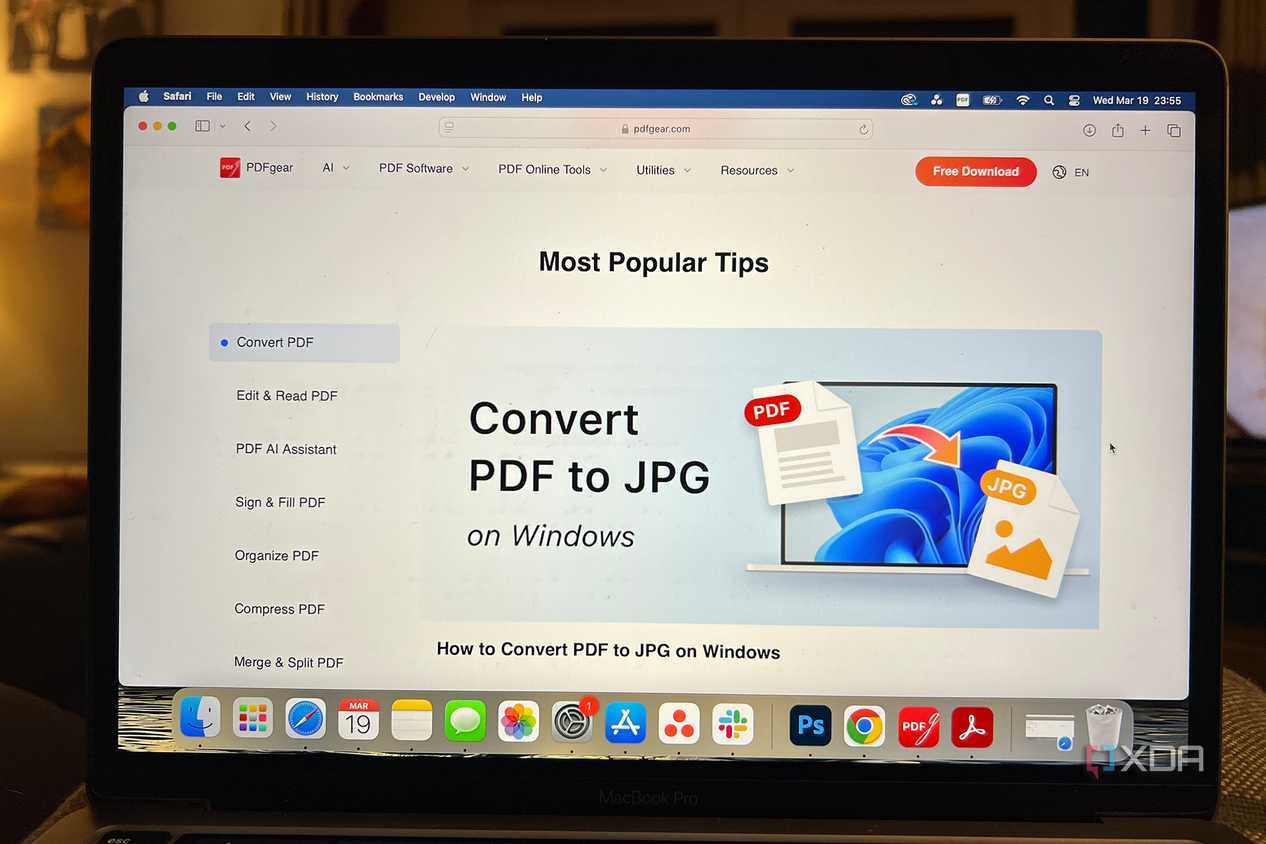 PDFgear website tip page