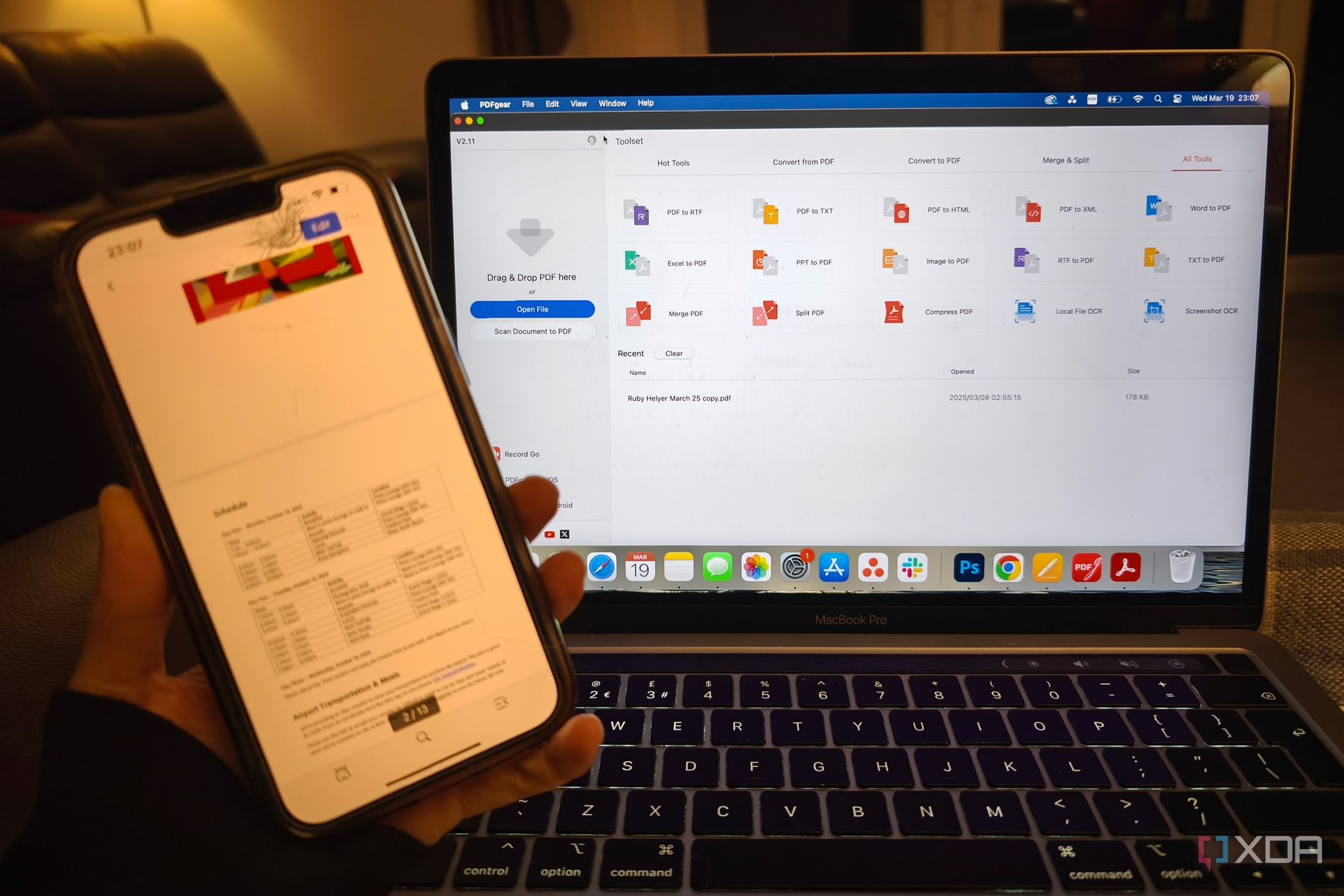 PDFgear on MacBook and iPhone