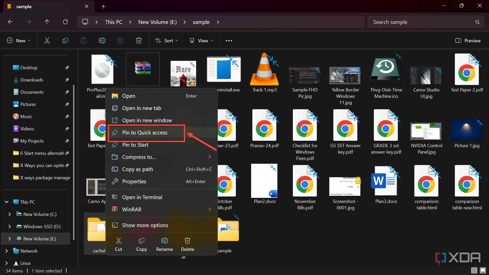 Pin Folder to Quick Access