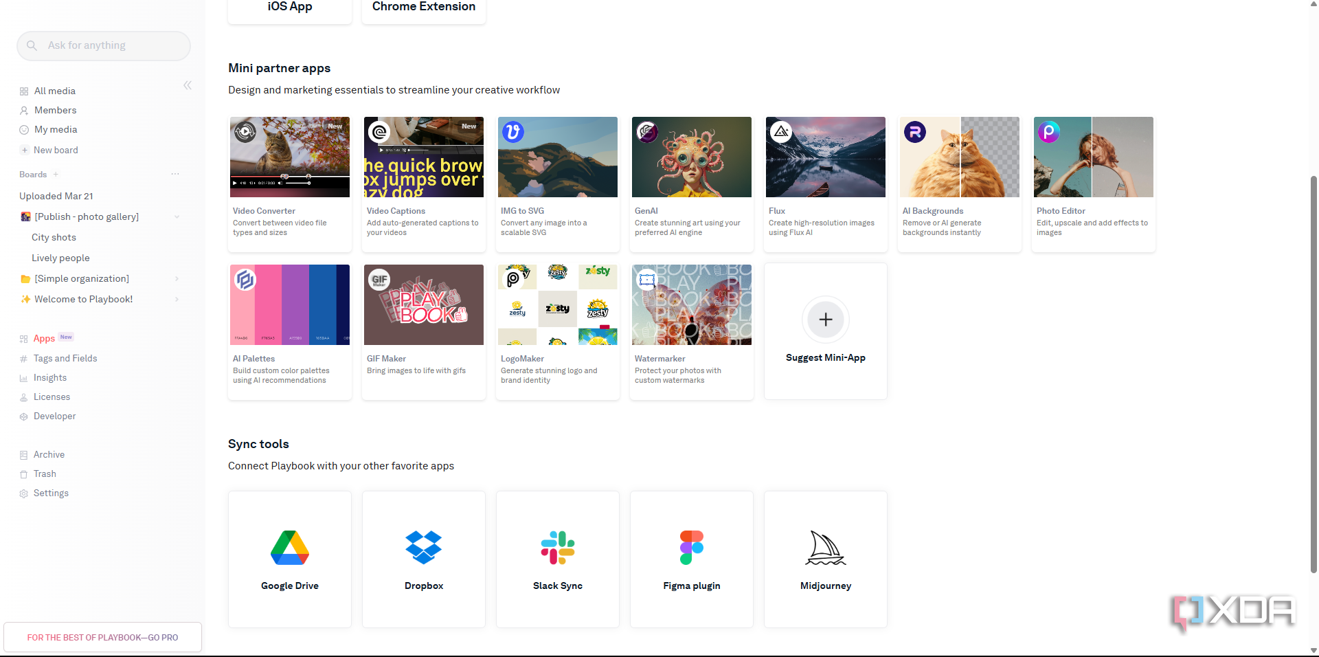 Playbook app integrations