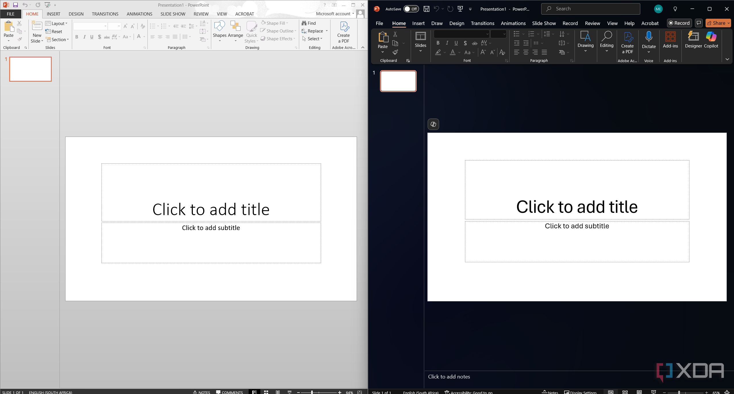 powerpoint 2013 next to powerpoint 365