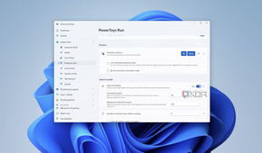 Screenshot of PowerToys Run settings showing keyboard activation and search result settings