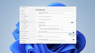 Screenshot of PowerToys Run settings showing settings for how search results are weighted and other options