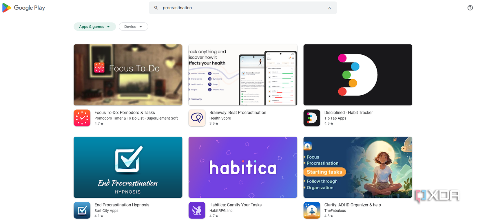 procrastiation apps on google play store