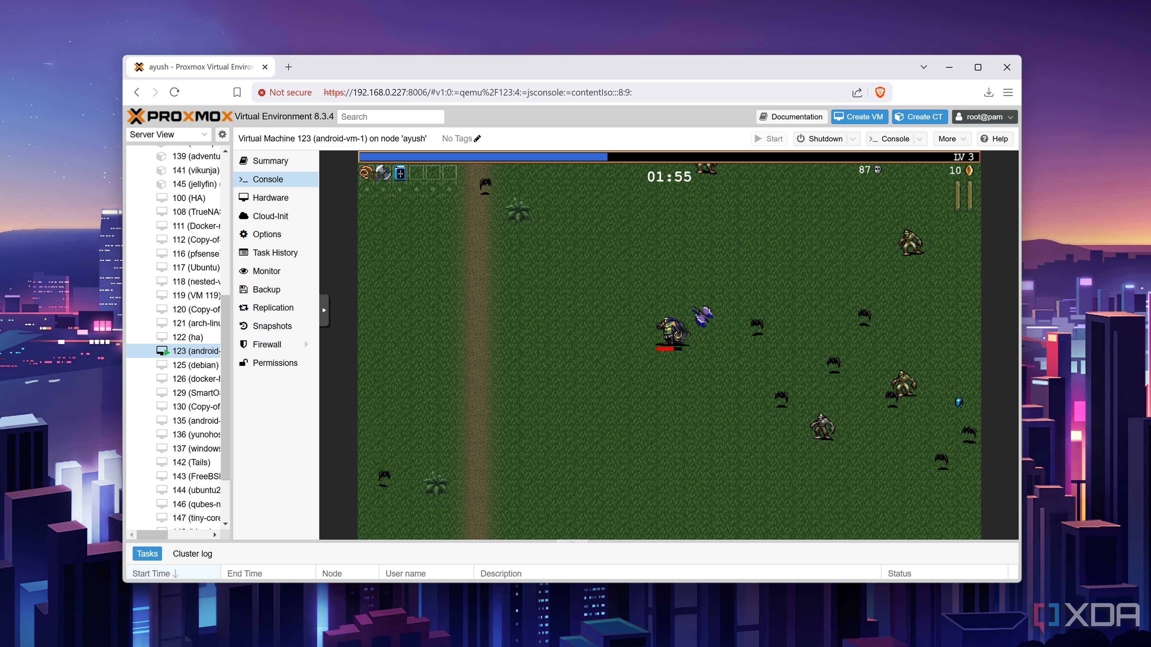 Running Vampire Survivors on a Bliss OS VM