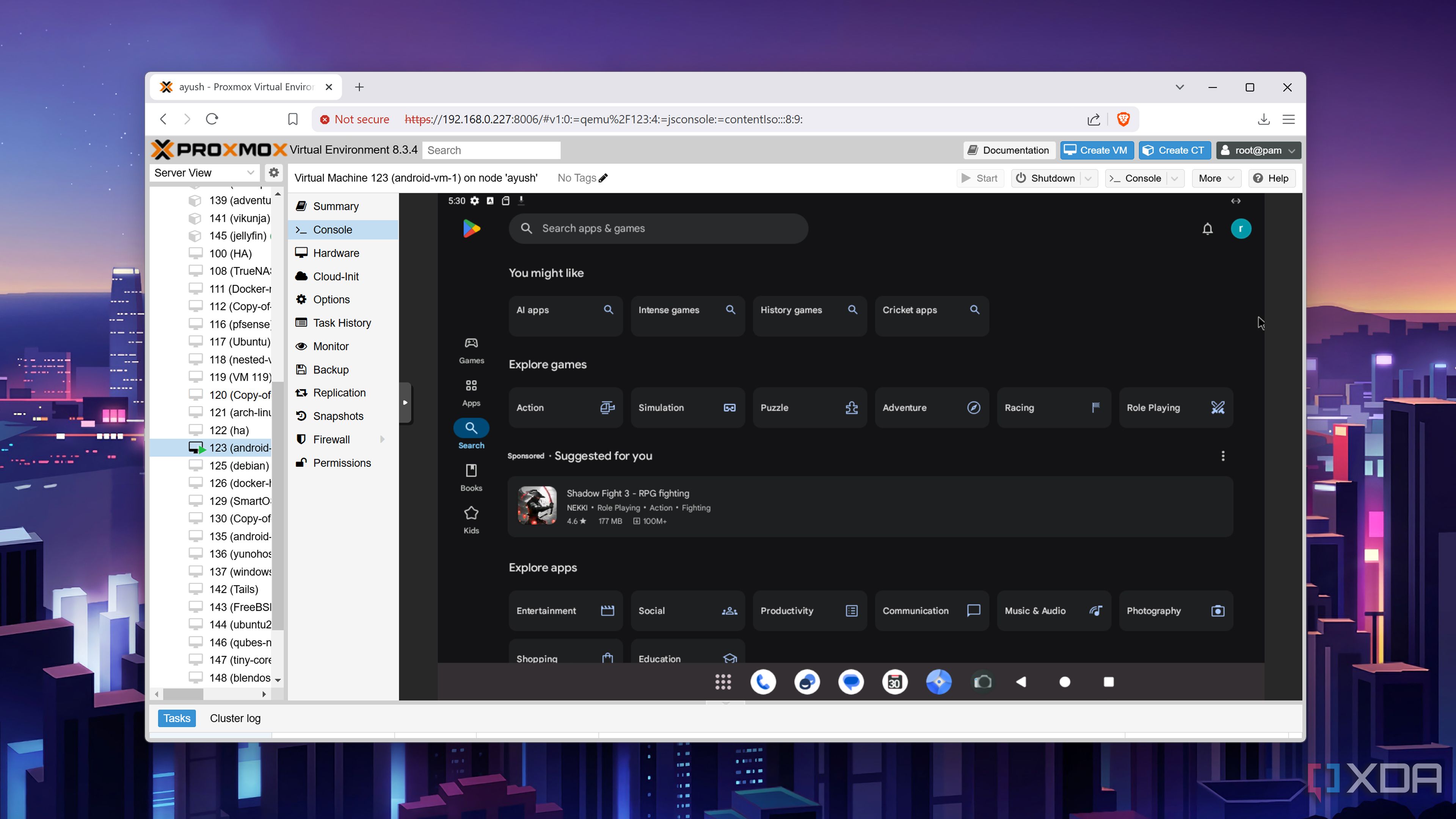 Checking Play Store on a Bliss OS VM