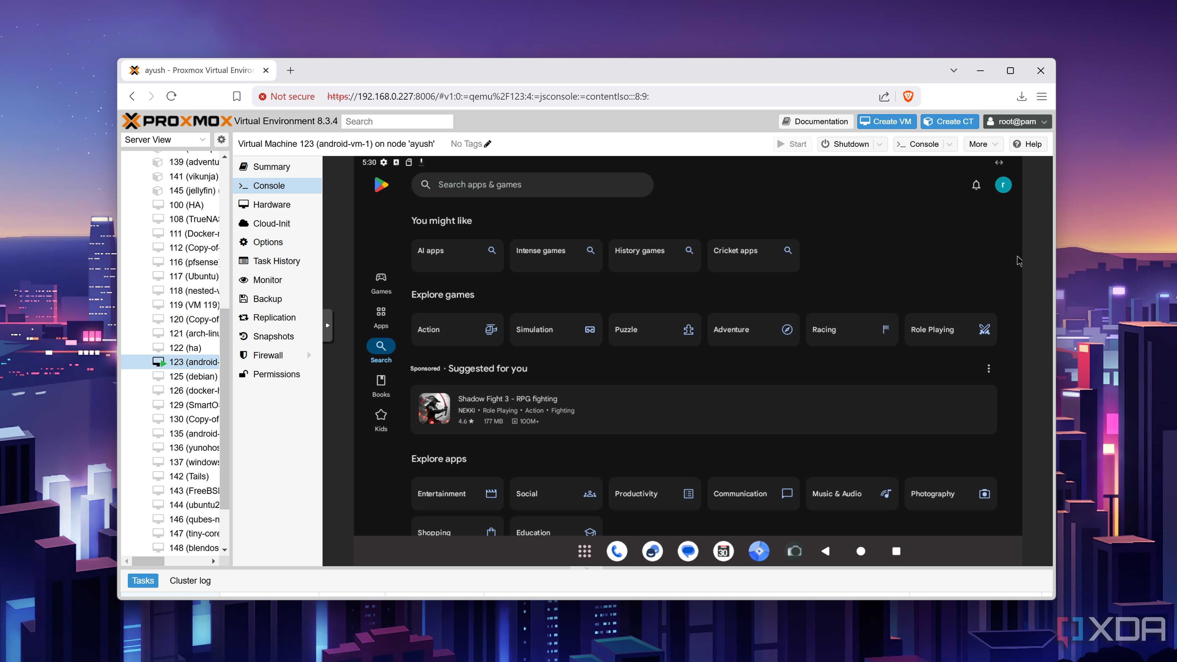 Checking Play Store on a Bliss OS VM