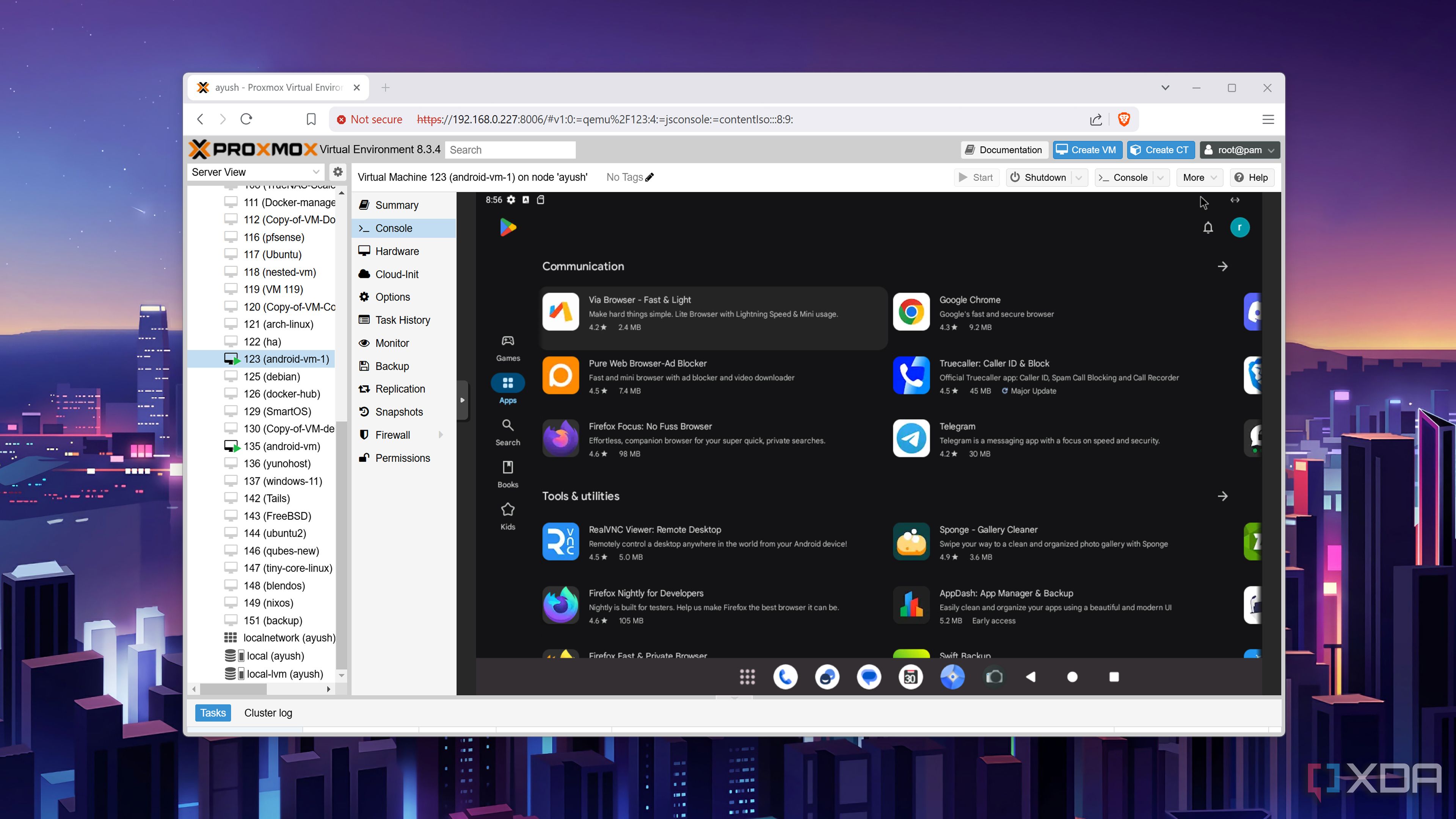 The Google Play apps on the Bliss OS VM
