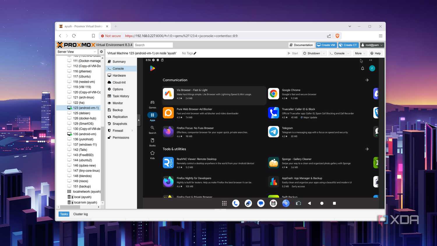 The Google Play apps on the Bliss OS VM