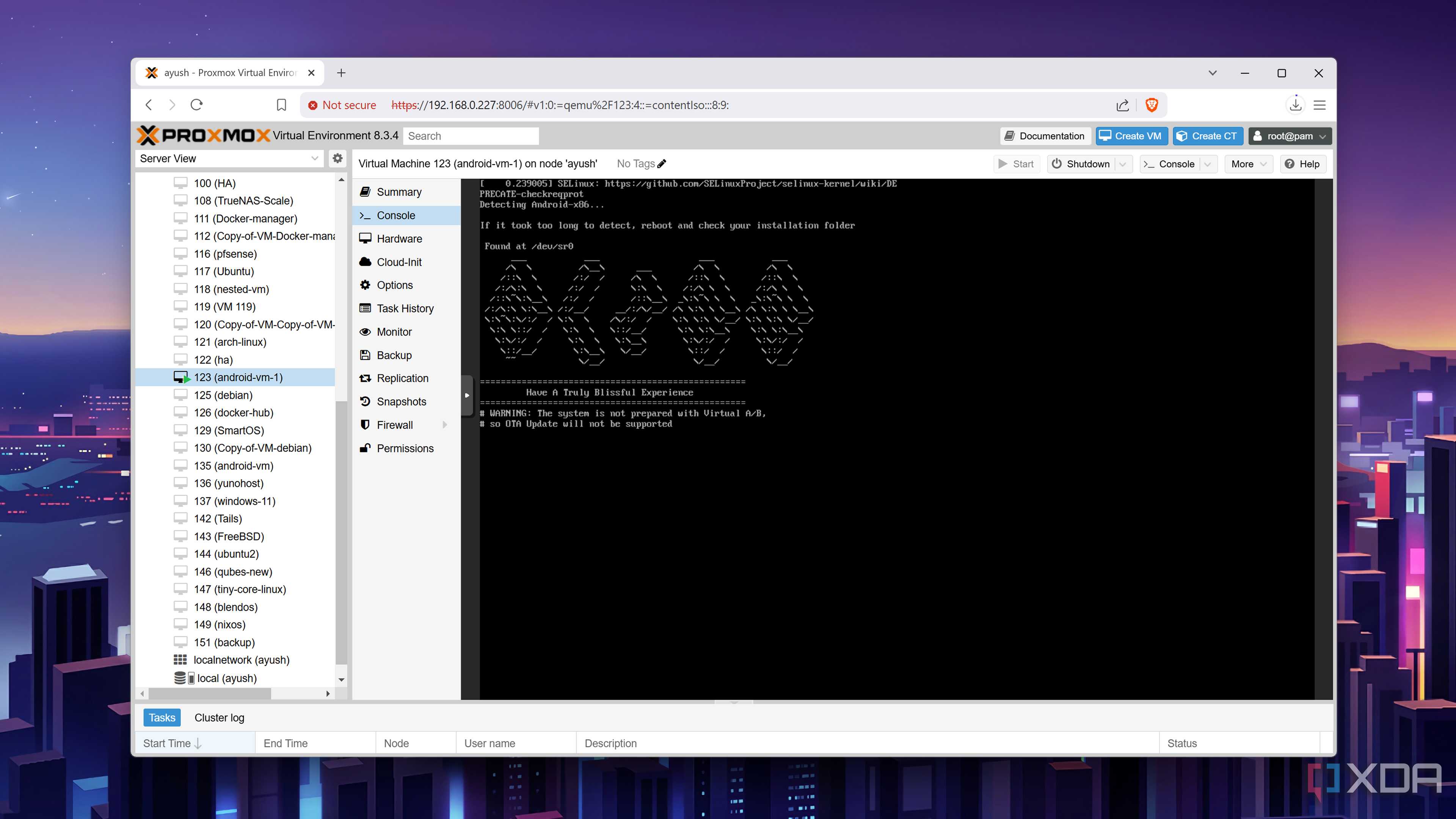 The Bliss OS VM freezing on Proxmox