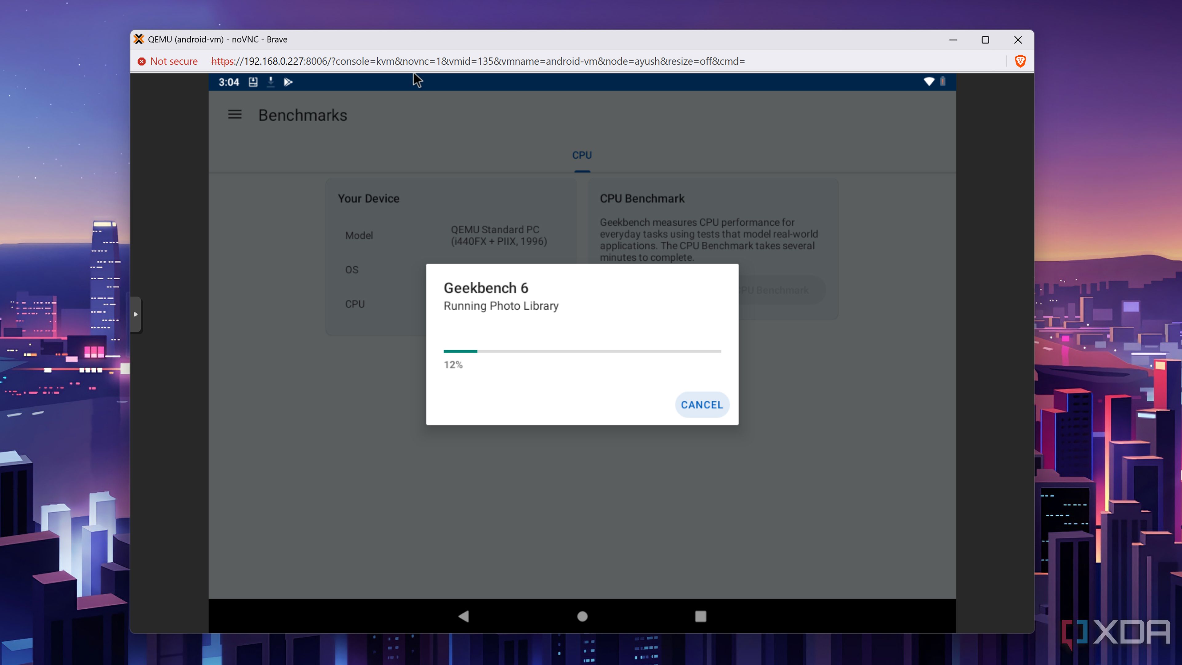 Running Geekbench 6 on the Android-x86 VM