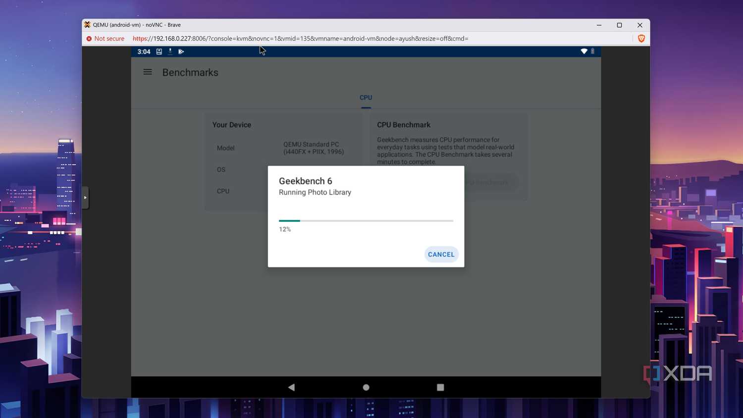 Running Geekbench 6 on the Android-x86 VM