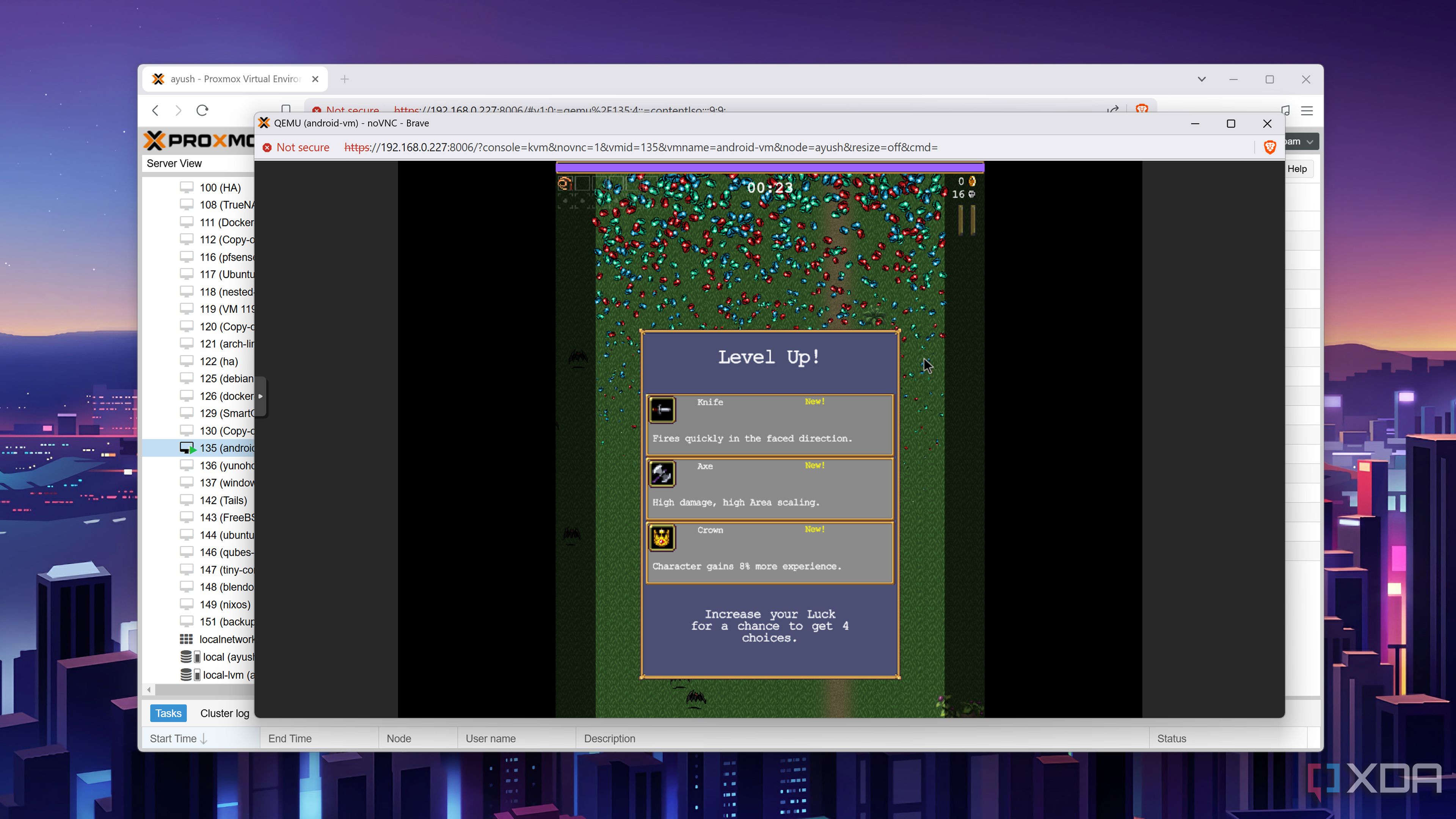 Running Vampire Survivors on the Android-x86 VM