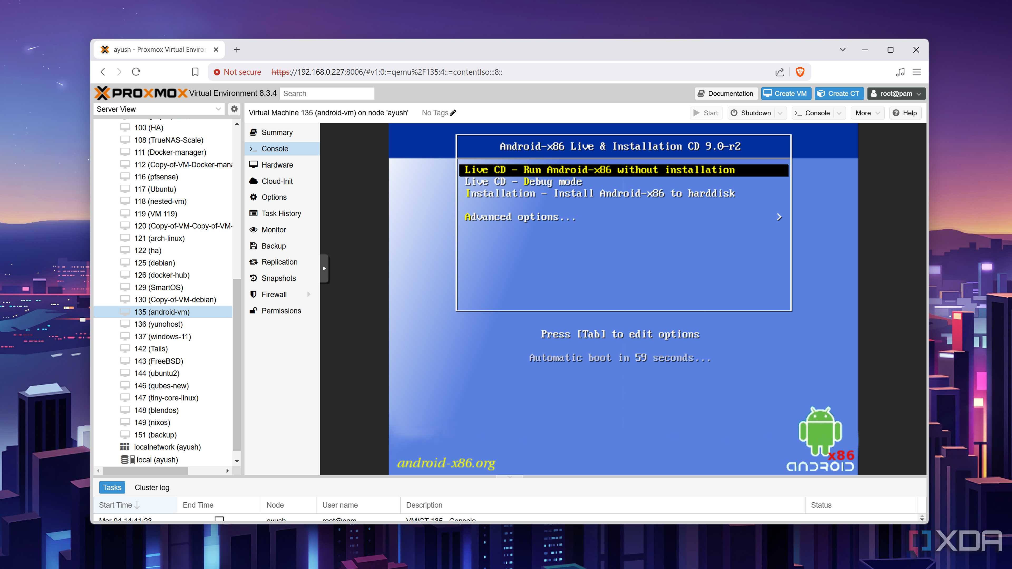 Installing Android-x86 on a Proxmox VM