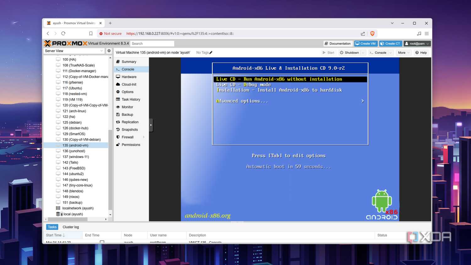 Installing Android-x86 on a Proxmox VM