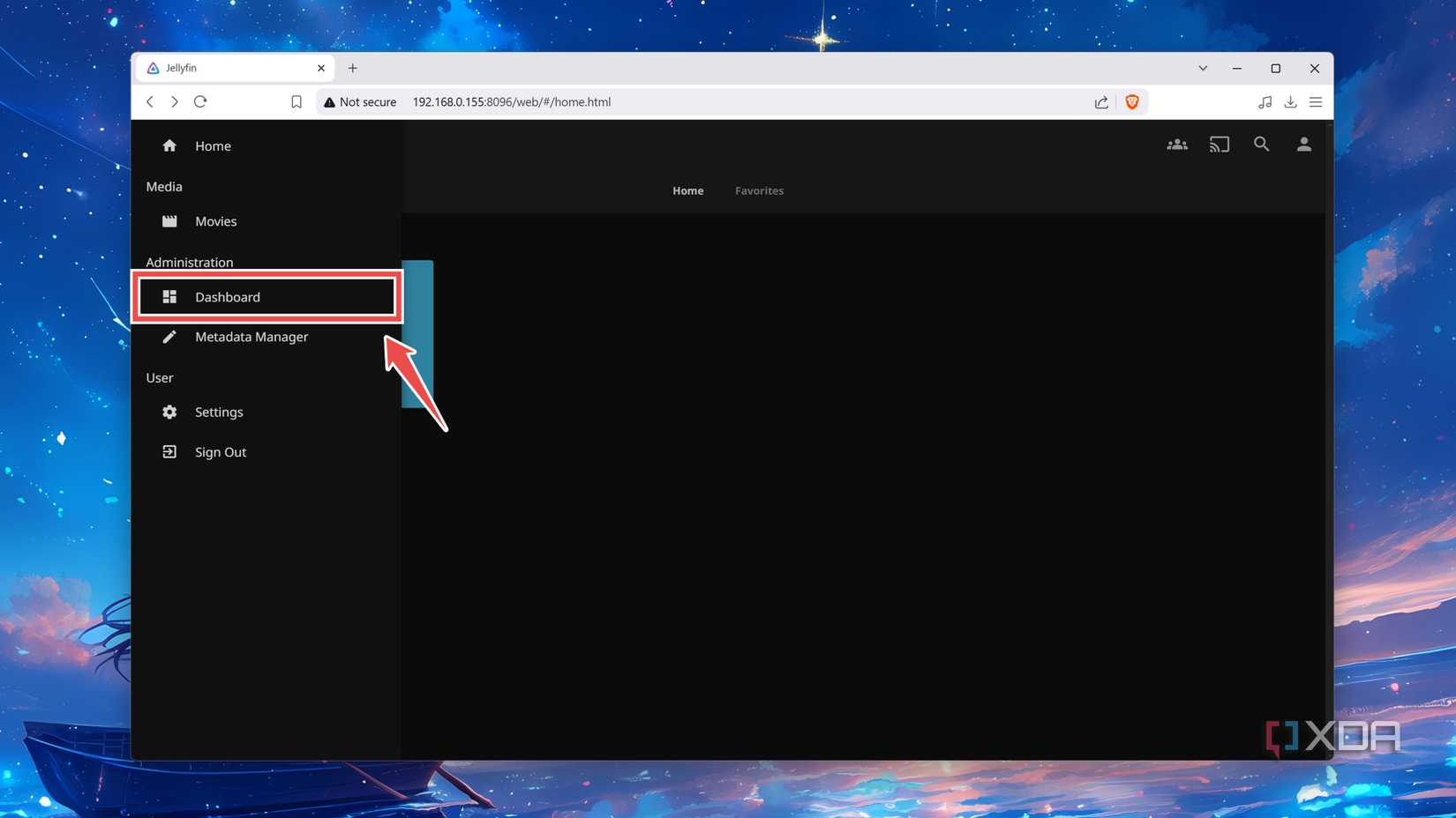 Accessing the Jellyfin Dashboard