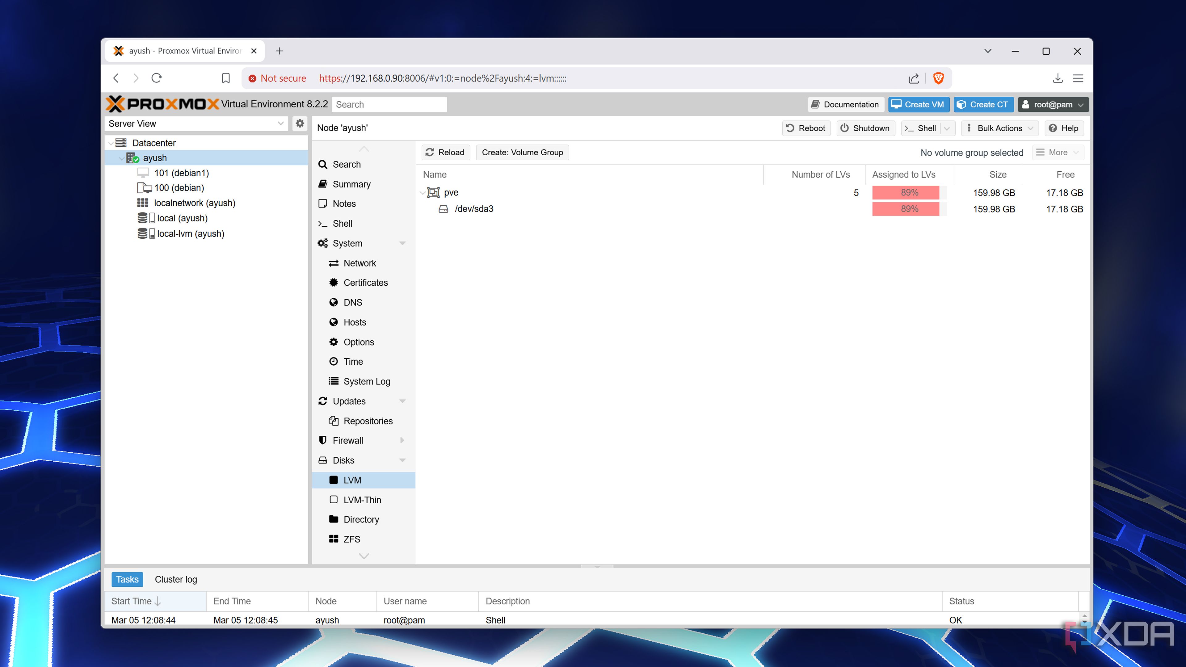 Creating an LVM drive on Proxmox