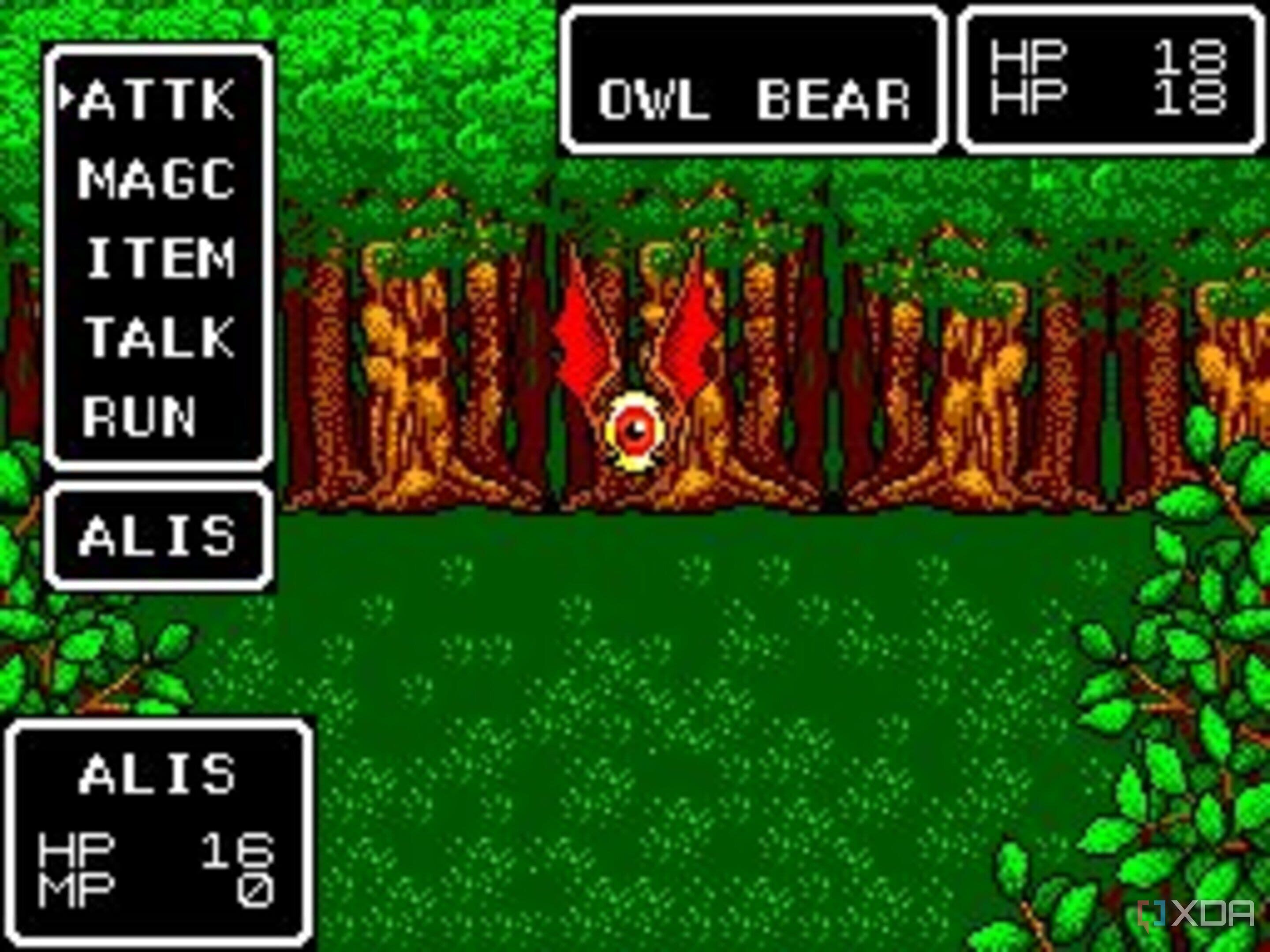 A screenshot of an Owl bear enemy.