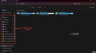 Quick Access section File Explorer