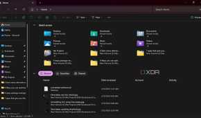 Quick Access section in the File Explorer Home