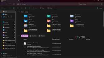 Quick Access section in the File Explorer Home