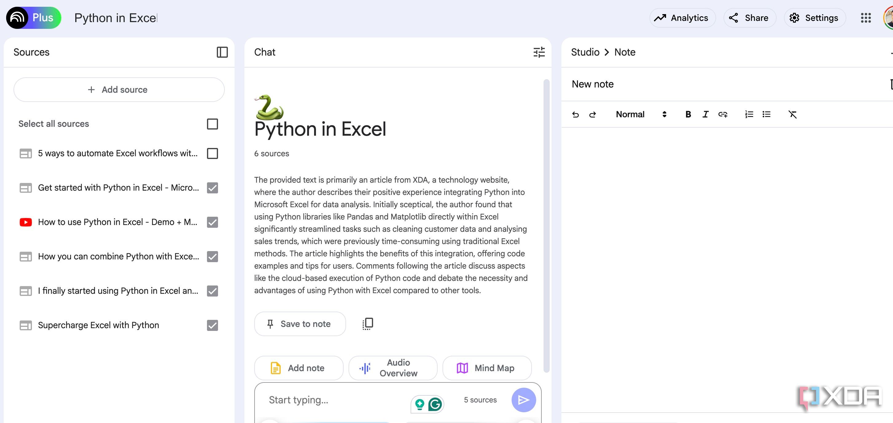 Add a note in NotebookLM