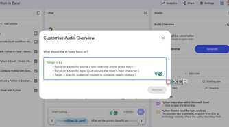 Audio overview in NotebookLM