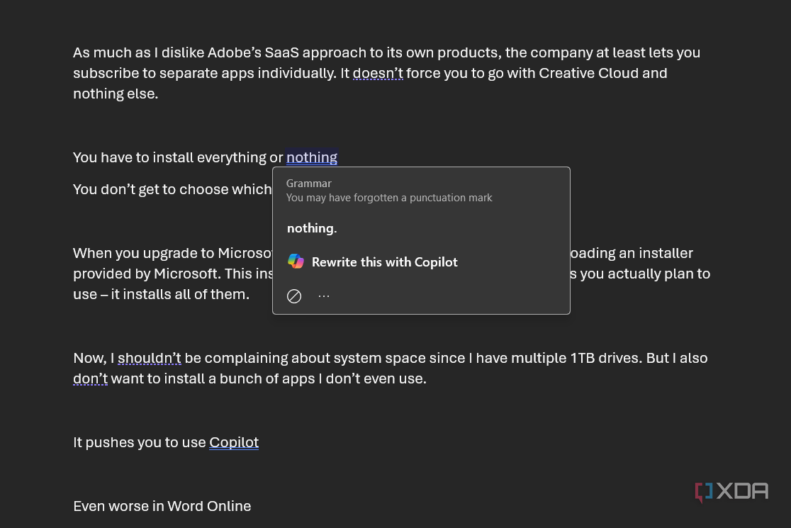 a prompt to rewrite with copilot in word