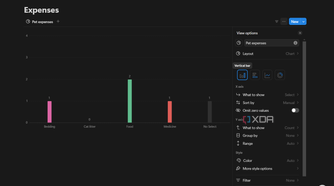 selecting view options for a notion database