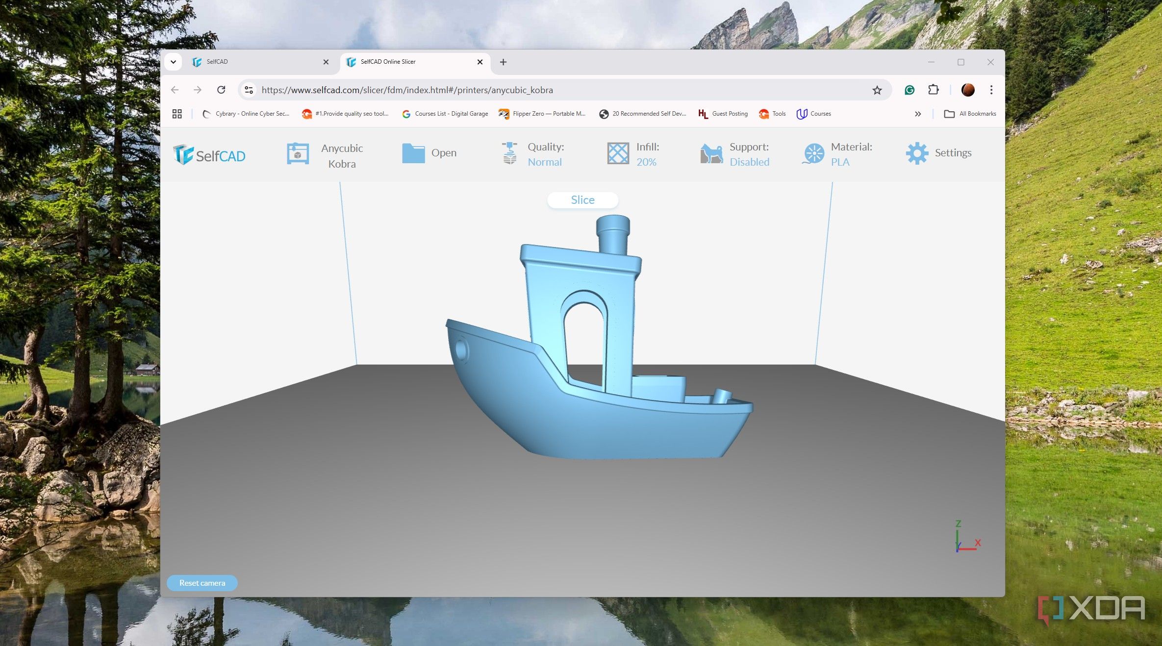 A 3D model openned in SelfCAD slicer