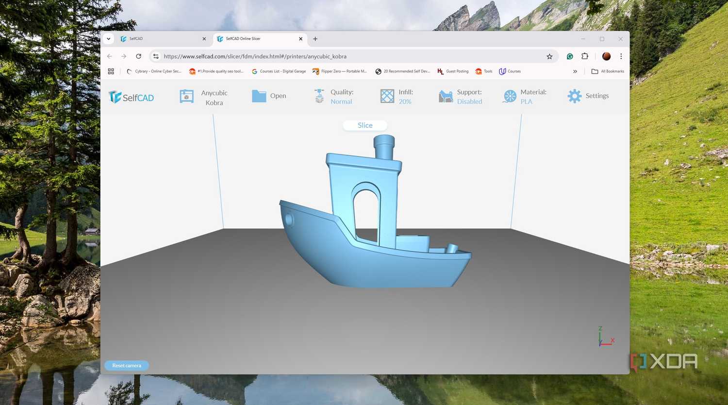 A 3D model openned in SelfCAD slicer